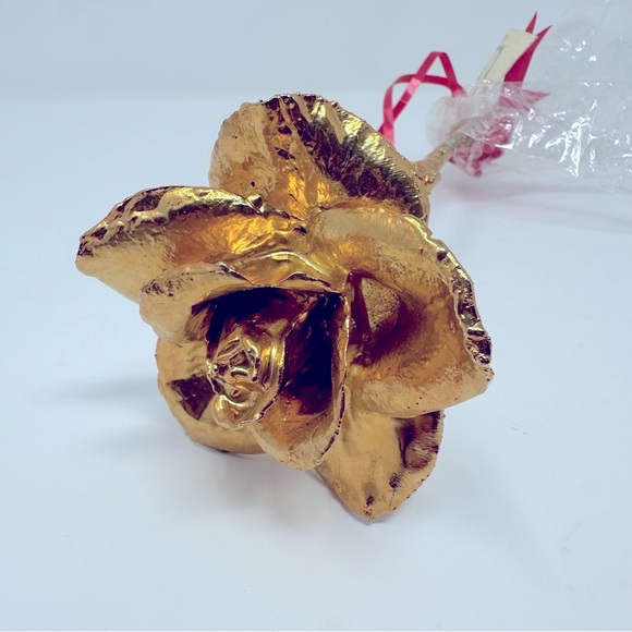 Vintage! 24K Gold Dipped, blooming Real American Rose with Original Tag - Picture 2 of 9